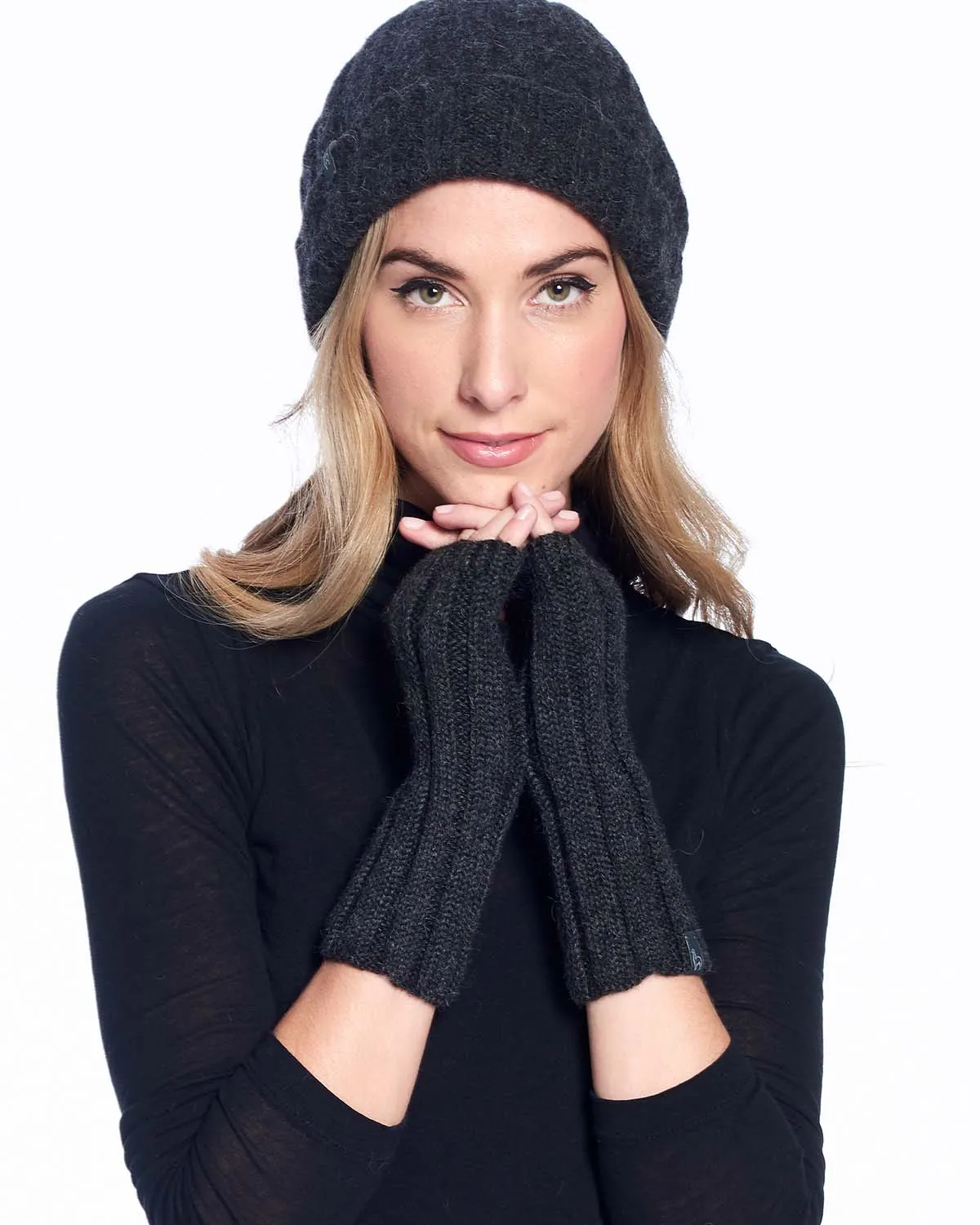 Alpaca Beanie Hat - Accordion - Carbon