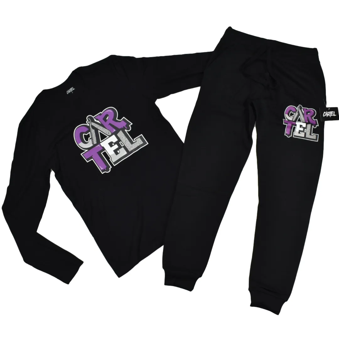 CARTEL SET FLEECE JOGGERS & LONG SLEEVE T-SHIRTS
