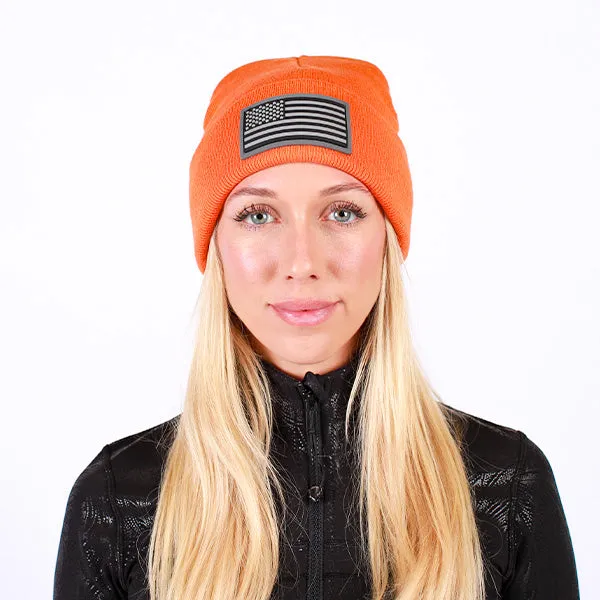 Classic Beanie | Orange Blackout American Flag