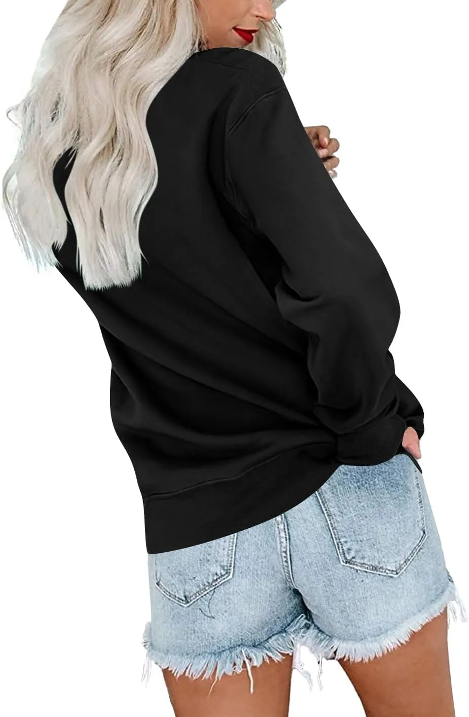 OPOIPIN Women's Fall Long Sleeve Crew Neck Sweatshirt Pullover Top with Pocket