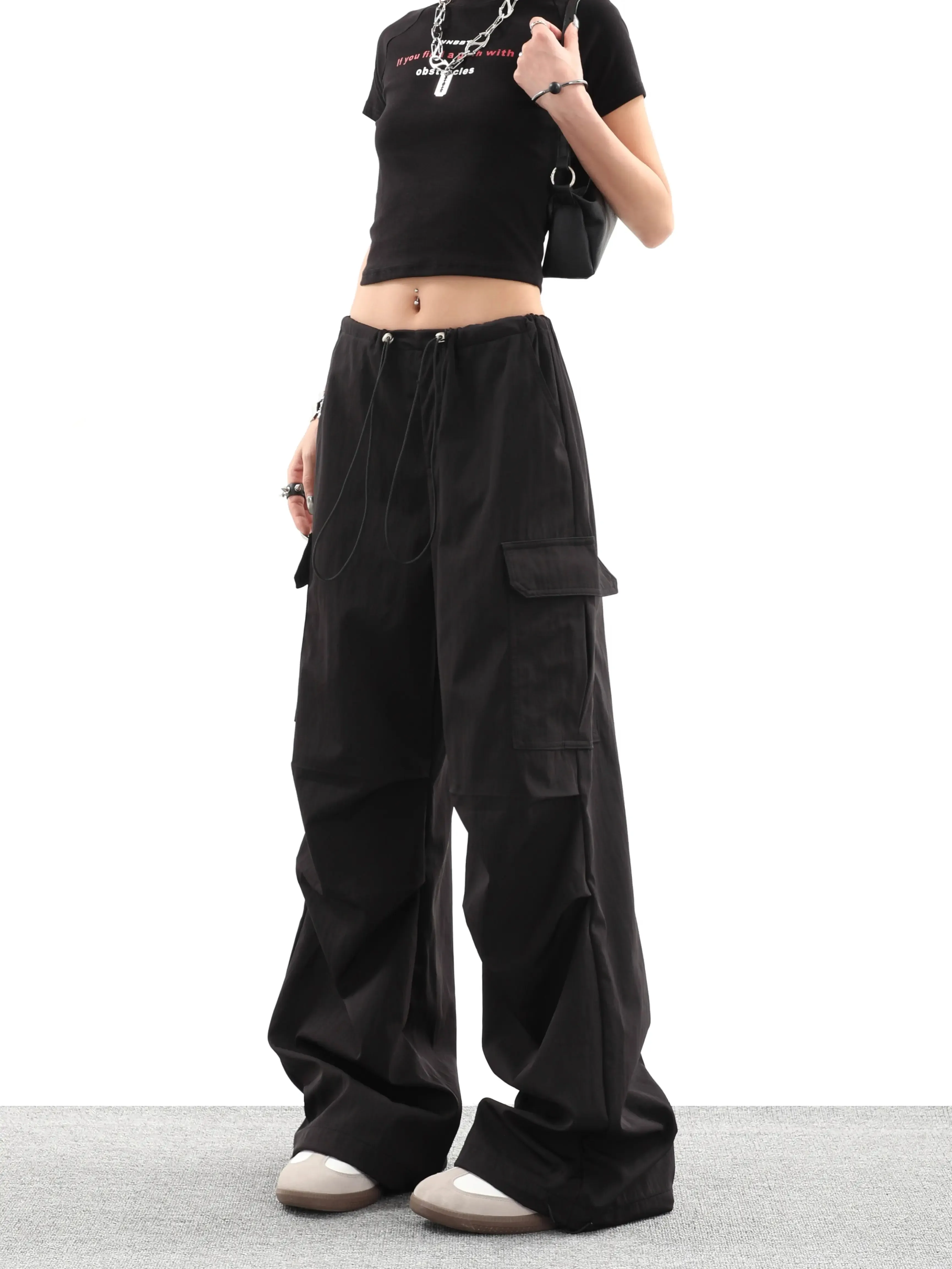 Solid Color Casual Quick Dry Drawstring Pants