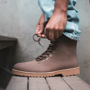 SUEDE BOOTS- BROWN SUEDE BOOTS- BROWN